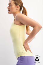 BUTTER FABRIC SQUARE NECKLINE SLEEVELESS TANK TOP