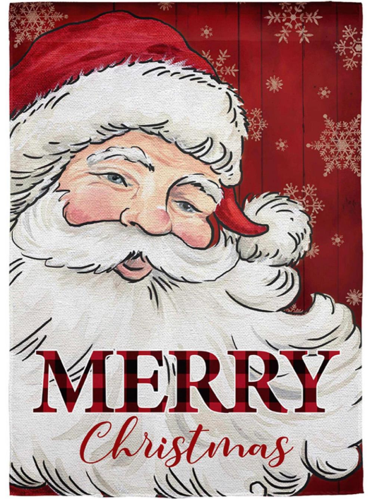 Cheerful Santa Applique Flag