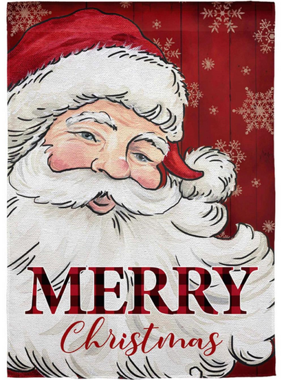 Cheerful Santa Applique Flag