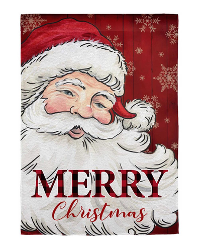 Cheerful Santa Applique Flag