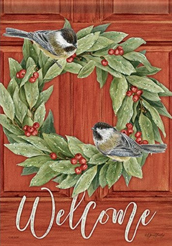 Chickadee Bay Wreath Flag