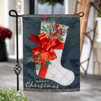 Christmas Stocking Applique House Flag