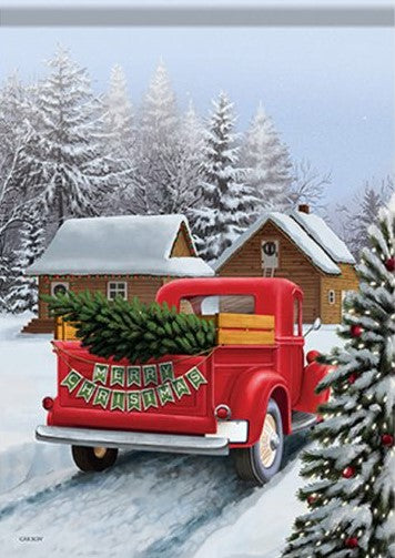 Christmas at Home Large Flag