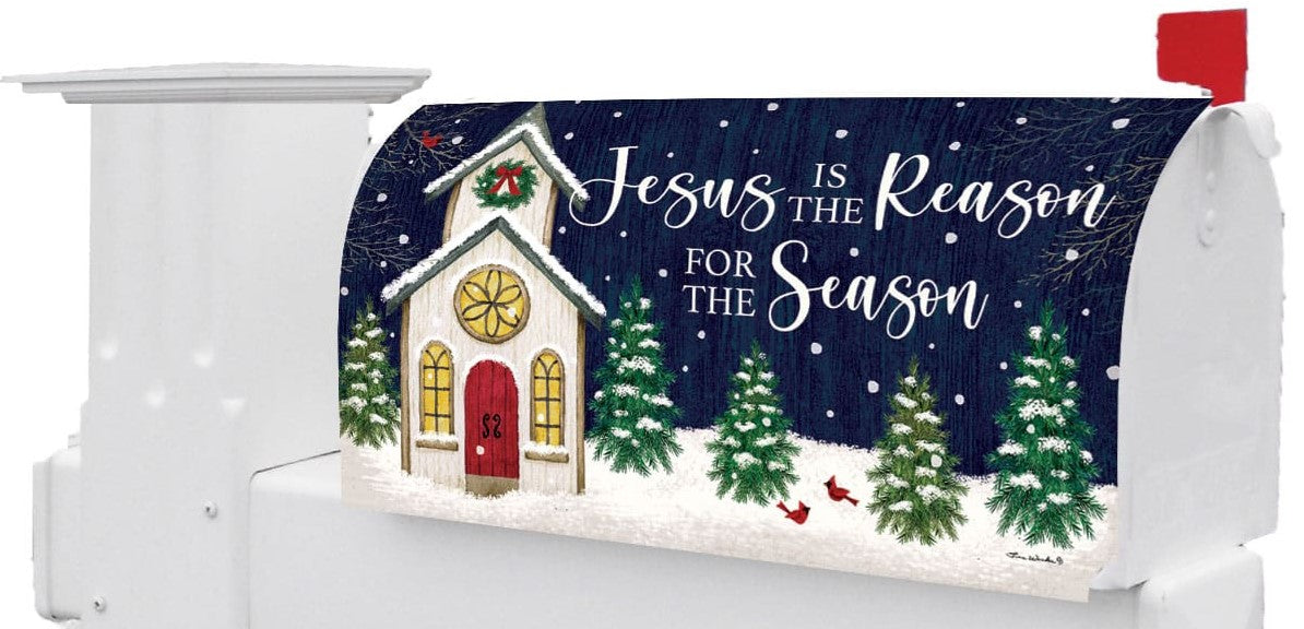 Christmas Church Mailbox Cover