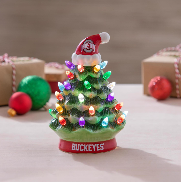 8" LED Ceramic Christmas Tree, Ohio State University