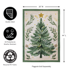 Christmas Tree With Acorn Burlap House Flag