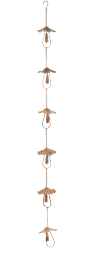 Copper Patina Mushroom Rain Chain