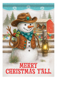 "Cowboy Snowman Garden Durasoft™ Flag