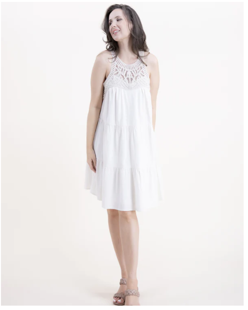Crochet Yoke Fully Lined Dress Andrea's Schnuck Store Crochet Yoke Fully Lined Dress Andrea's Schnuck Store