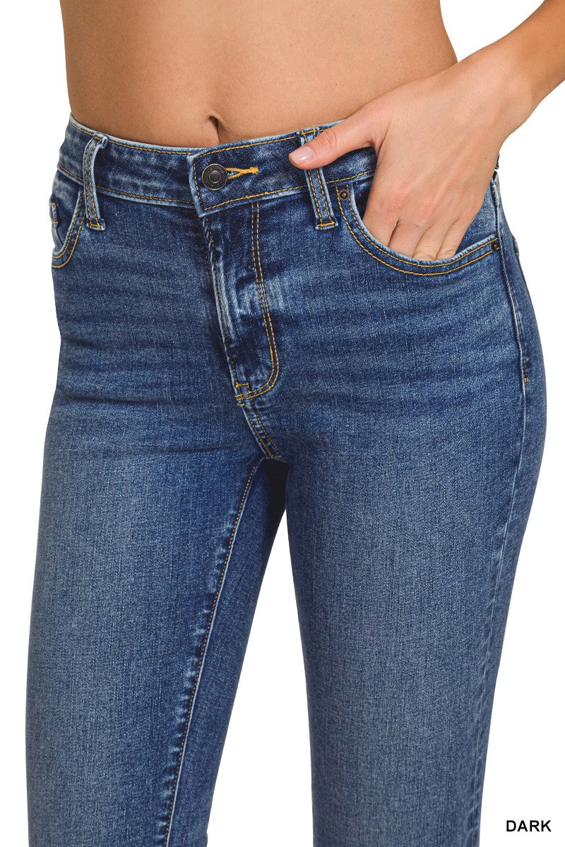 Zenana Cuffed Skinny Cropped Denim Pants