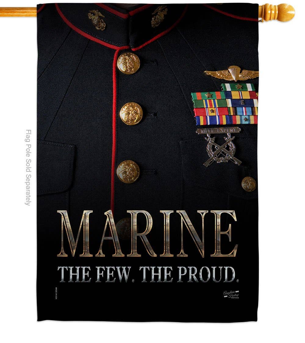Dress Blue Marine Armed Forces Military Corps Decor Flag