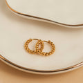 Howard's - Waterproof Earrings Narelle Beaded Hoop Gold & Steel Narelle