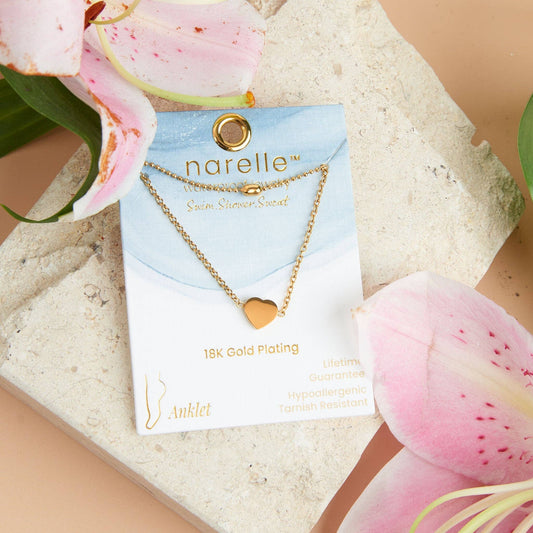 Howard's - Narelle Waterproof Gold Plated Multi Row  Heart Anklet