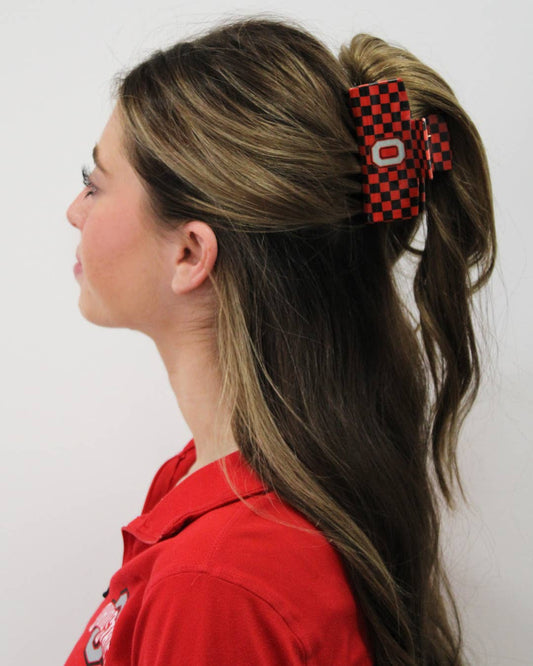 BANDED - Ohio State® Eco Checkered Block O - Logo Claw Clip