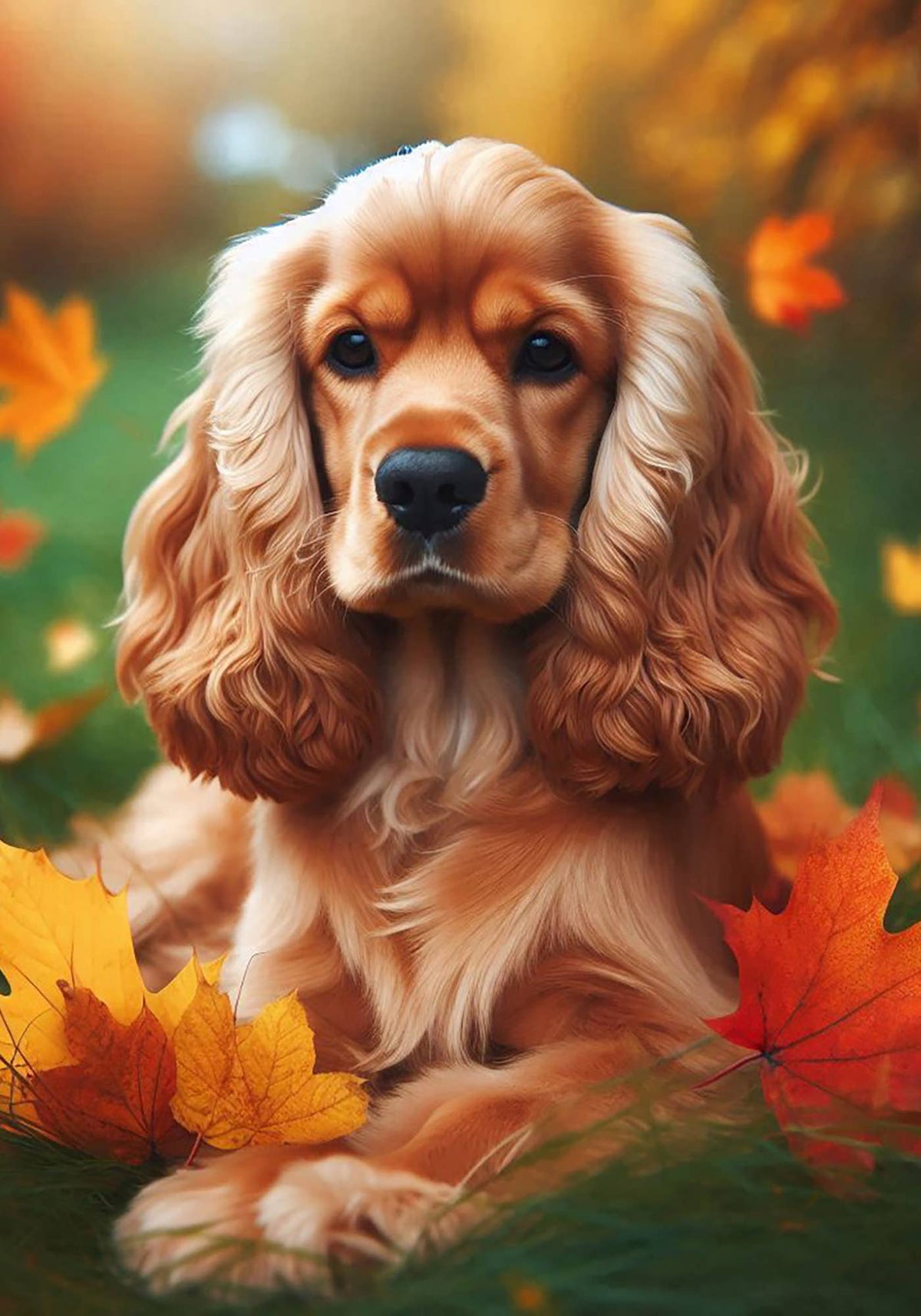 Best of Breed Products - Cocker Spaniel Buff -  Falling Leaves Garden Flag