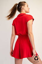 Rae Mode - BUTTER SHORT SLEEVE QUARTER ZIP ROMPER