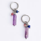 Howard's - Waterproof Earrings Amethyst Hoop Bar Narelle Gemstone