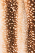 LE LIS - Faux Fur Deer Print Zip Jacket