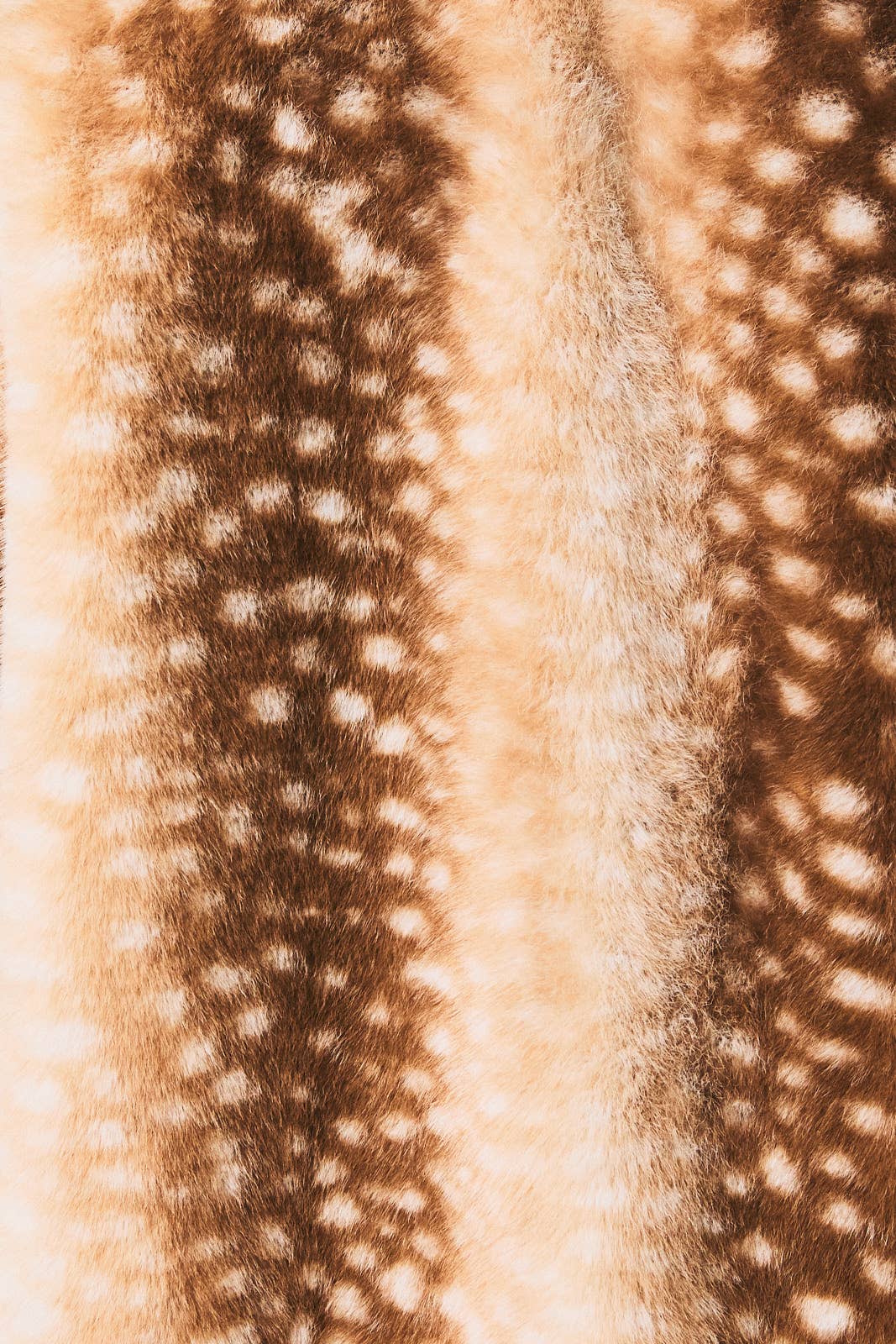 LE LIS - Faux Fur Deer Print Zip Jacket