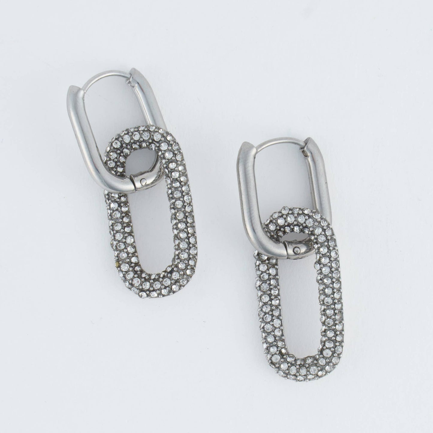 Howard's - Narelle Waterproof Pave Linked Hoop Earrings
