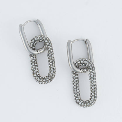 Howard's - Narelle Waterproof Pave Linked Hoop Earrings