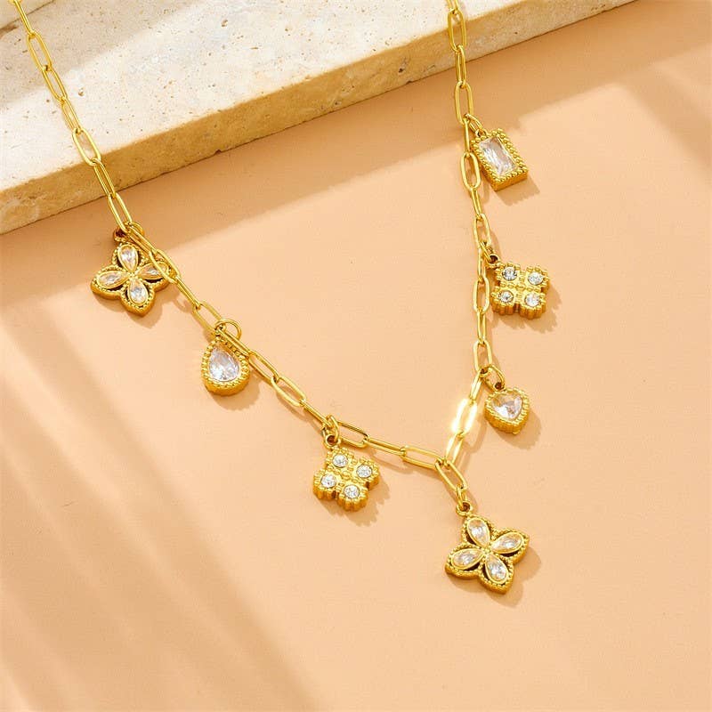 18K STAINLESS STEEL TARNISH FREE CHARM NECKLACE