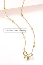 18K STAINLESS STEEL TARNISH FREE BOW NECKLACE |
