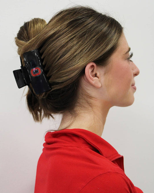 BANDED - Ohio State® Eco Black Scarlet Block O - Logo Claw Clip