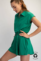 Rae Mode - BUTTER SHORT SLEEVE QUARTER ZIP ROMPER