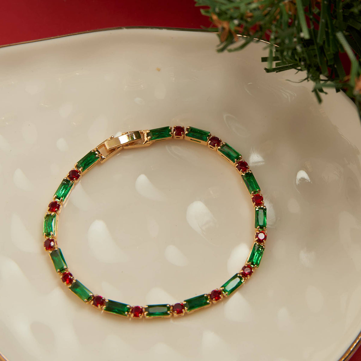 Howard's - Stella Holiday Baguette Gemstone Tennis Bracelet
