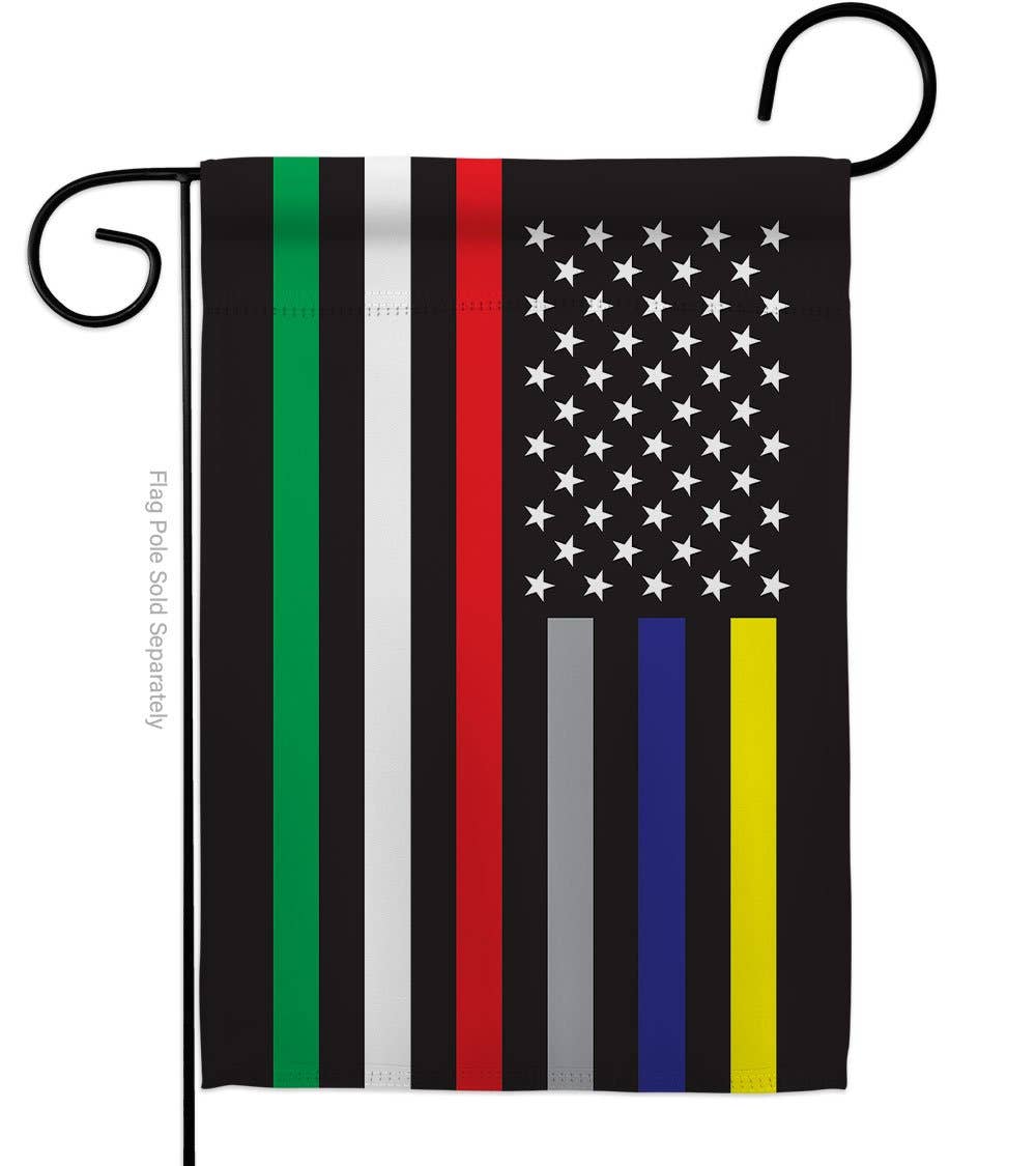 Two Group Flag Co - US First Responders Line EMT Police Firefighter Thin Flag