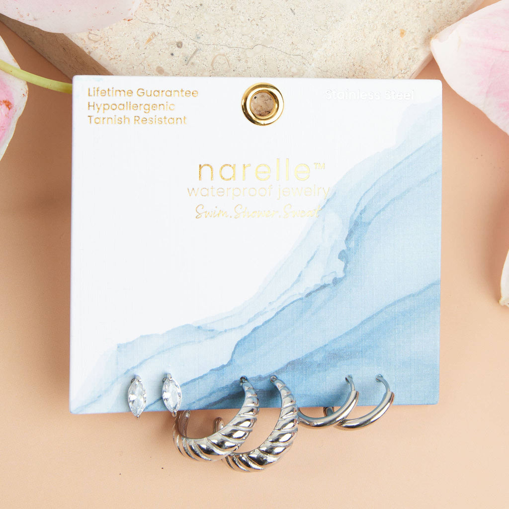 Howard's - Narelle Waterproof Half Moon Hoop Earring Trio