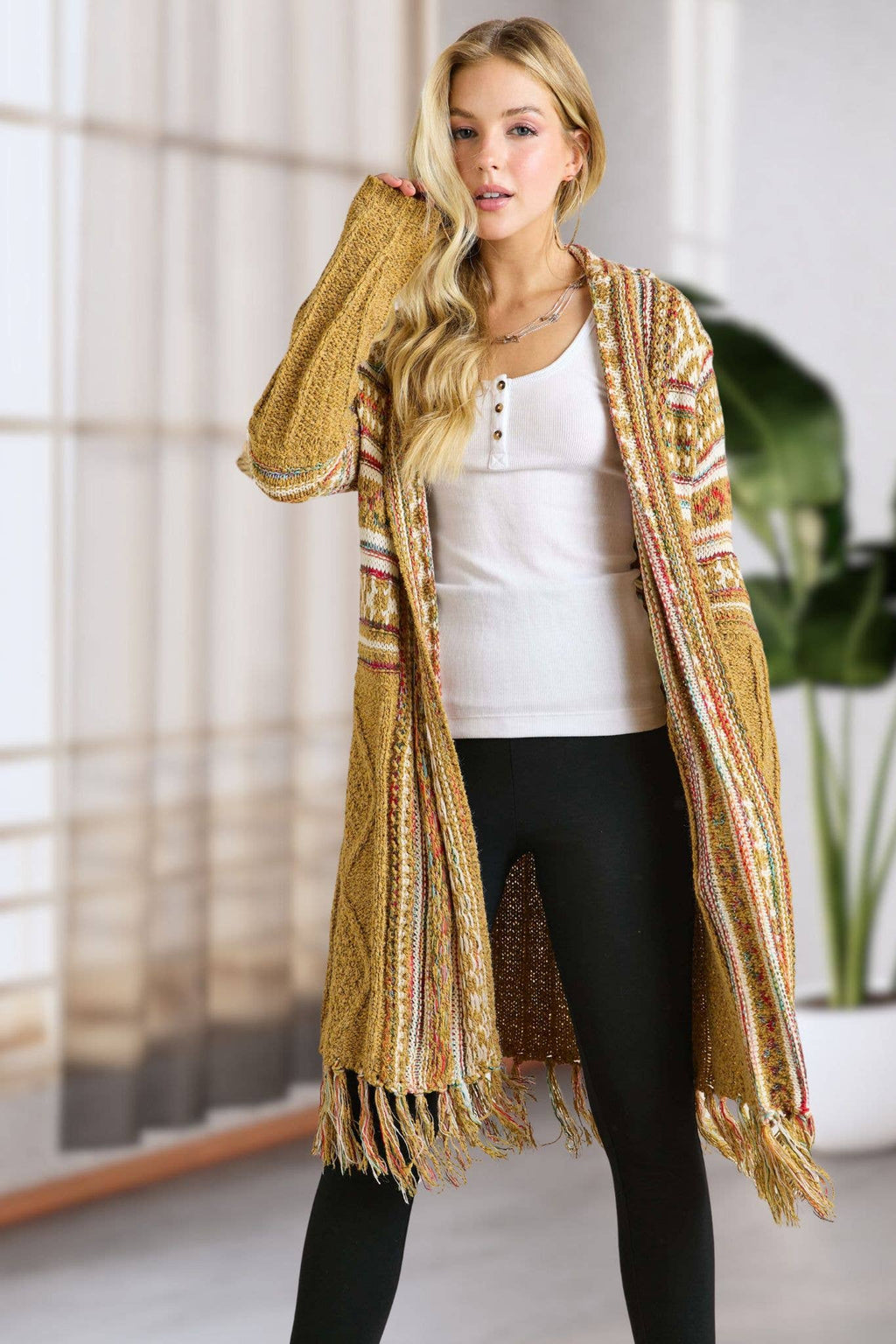 Maya FRINGE HEM AZTEC CARDIGAN