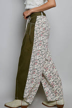 Pol Clothing - Relaxed Tapered Woven Drawstring Lightweight Waistband Pants