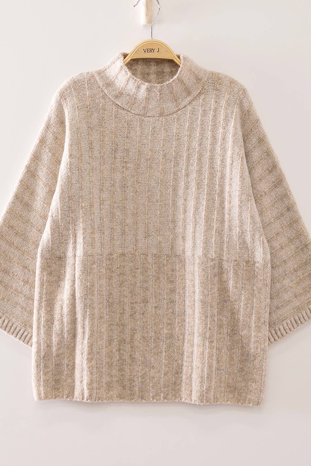 Tricia Ribbed Knit Mock Neck Sweater
