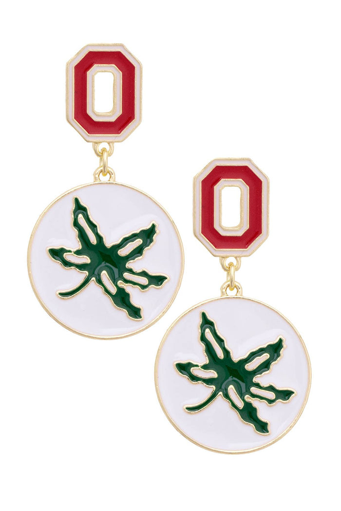 Canvas Style - Ohio State Buckeyes Enamel Drop Earrings