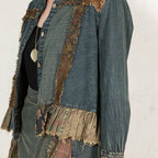Western Boho Chic: Patch Pocket Cropped Denim Jacket