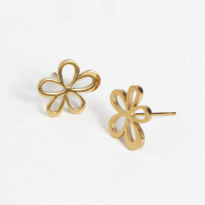 Howard's - Waterproof Earrings Flower Studs in Gold & Stainless Steel
