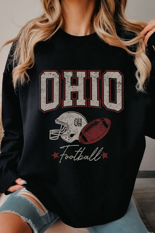 OHIO FOOTBALL GRAPHIC BRUSHED SWEATSHIRTS