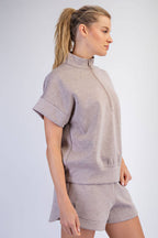 Rae Mode - MODAL SCUBA QUARTER ZIP SHORT SLEEVE TOP
