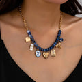 JOSSLYN by wall to wall - Beaded & Gold Chain Multi-Charm Strand Necklace | 80N93913