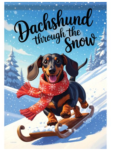 "Dachshund Snow" Durasoft™ Flag