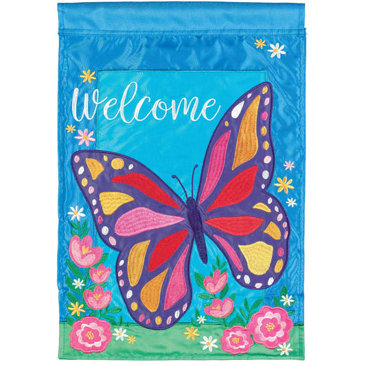 Magnolia - Flag Large Butterfly Welcome 29x42