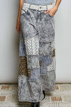 Pol Clothing - Handcrafted Vintage DIY Patchwork-Style Waistband Wide Pant