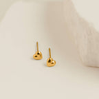 Howard's - Waterproof Earrings Puffy Heart Studs in Gold & Steel