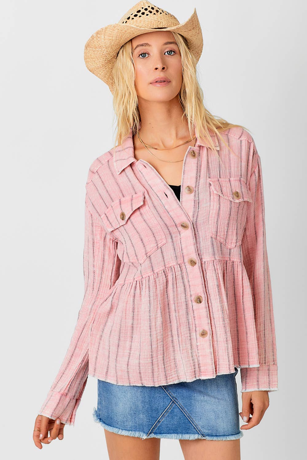 April Washed Peplum Jacket