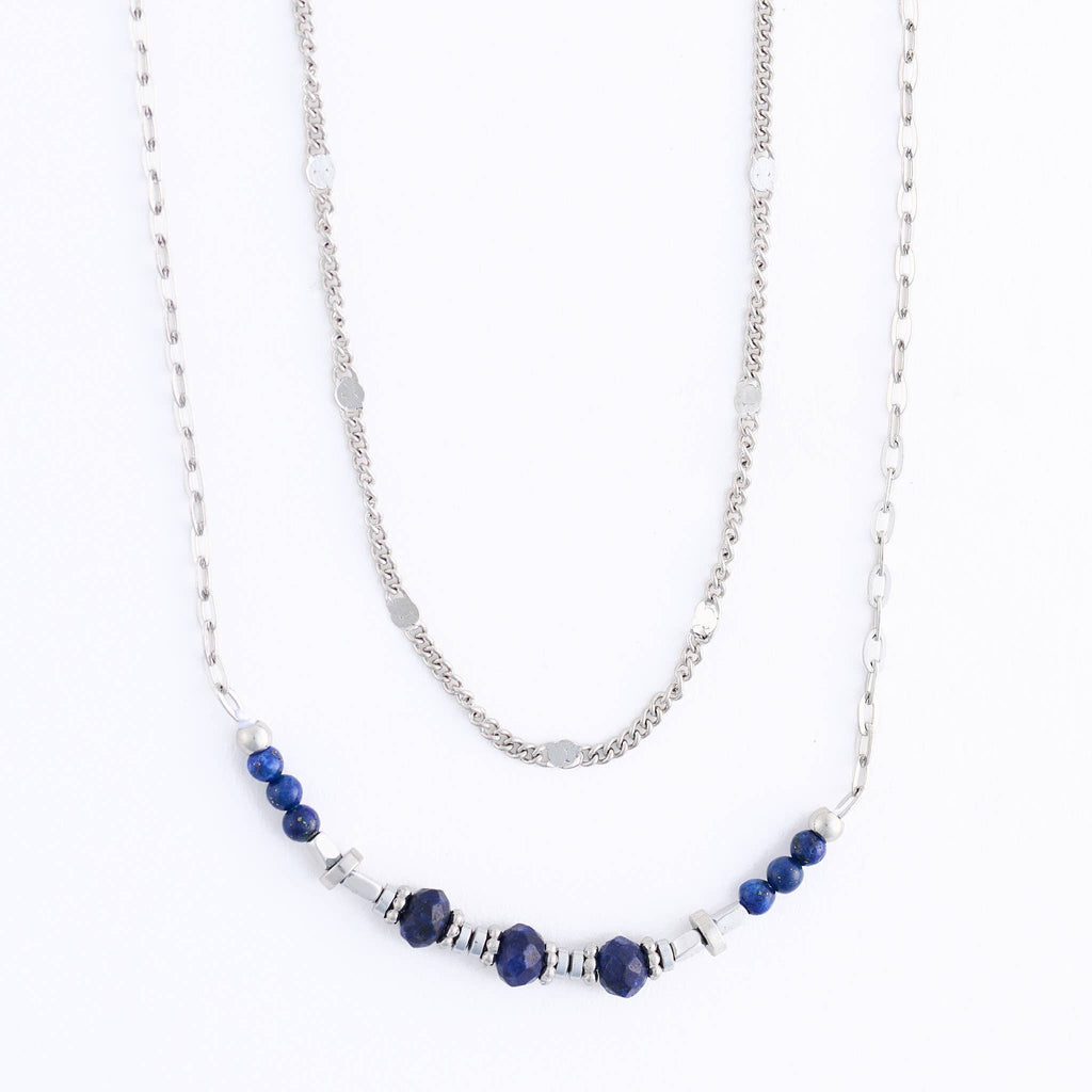 Howard's - Waterproof Necklace 15" Layer Lapis Station Jewelry Narelle
