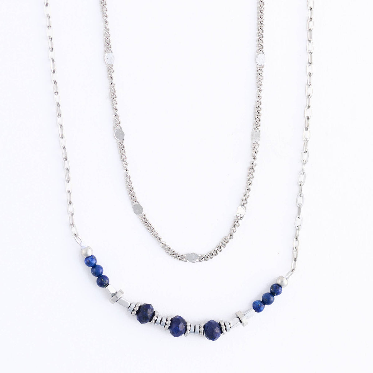 Howard's - Waterproof Necklace 15" Layer Lapis Station Jewelry Narelle