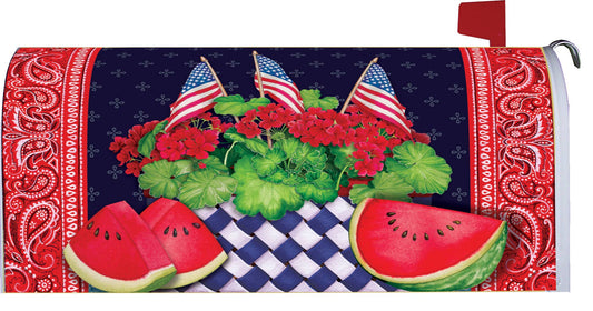 Mailbox Makeover-Watermelon and Flags