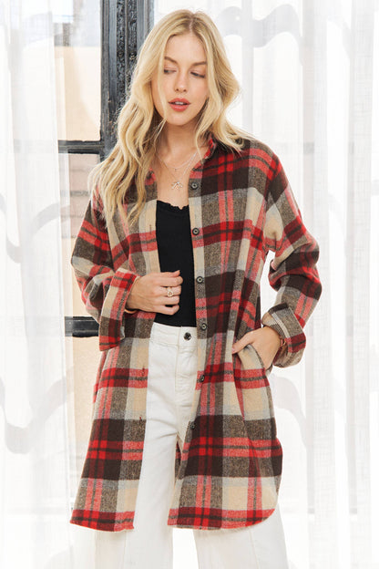 Adore CHECK FLANNEL SHIRT JACKET LONG SLEEVE